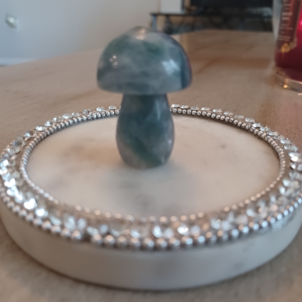 Green Fluorite Crystal Mushroom - Picture 1 of 10